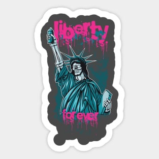 Liberty Forever Statue Skull Sticker